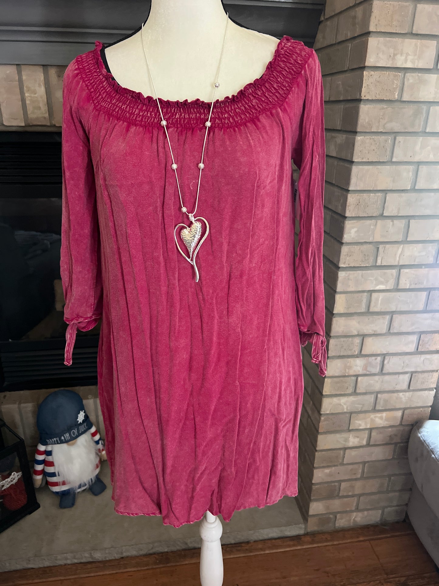 Magenta Off Shoulder Dress