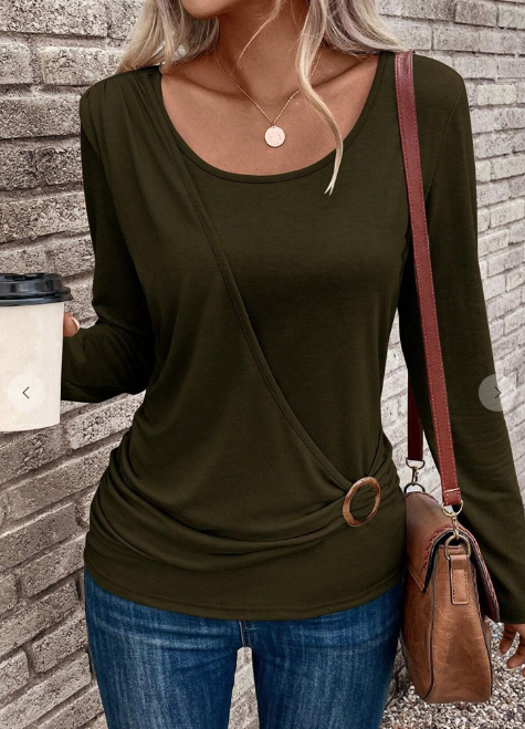 Buckle Pleated Top