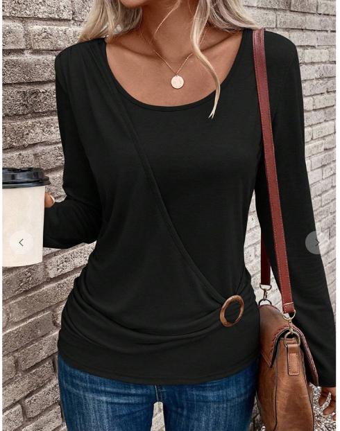 Buckle Pleated Top