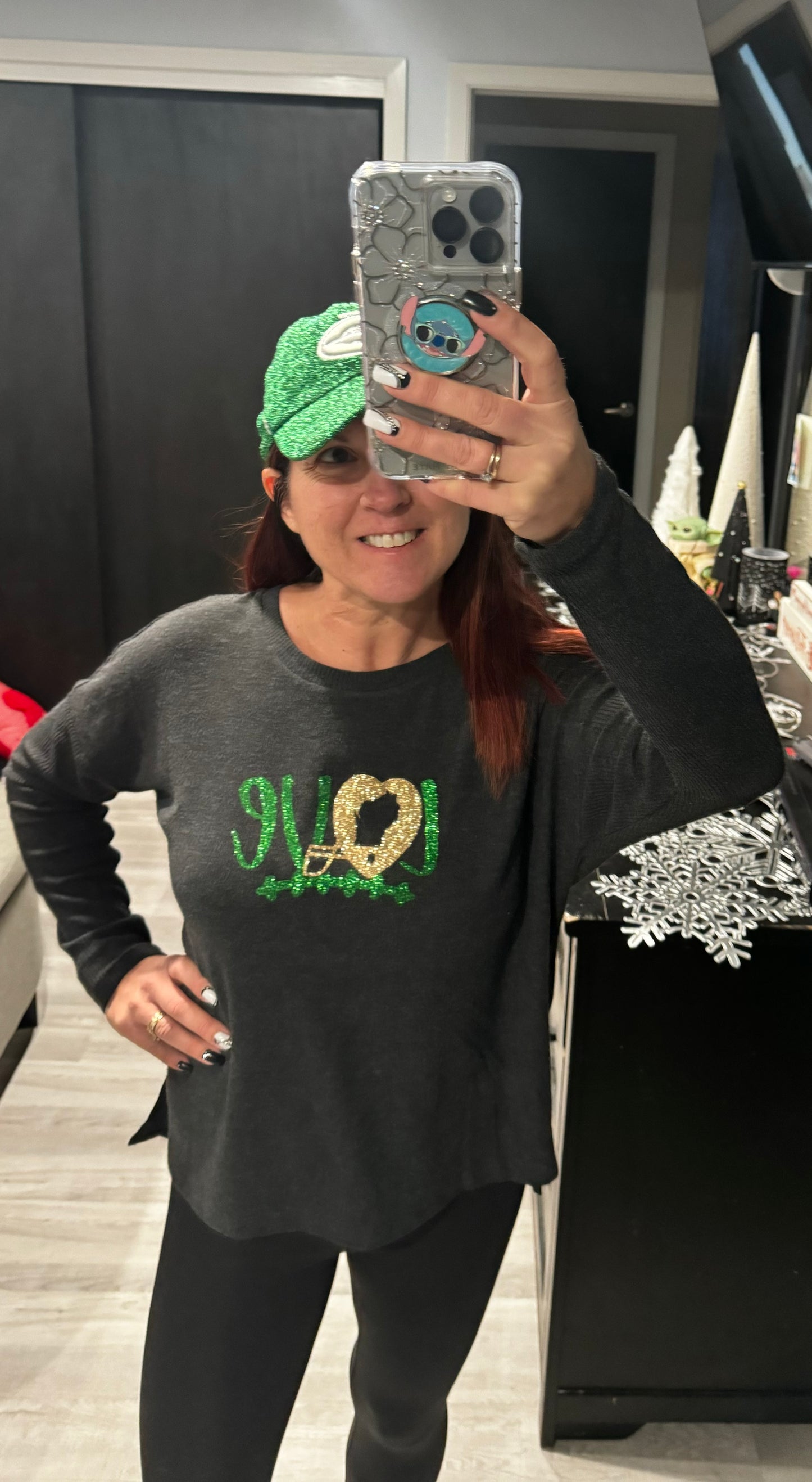 Charcoal Helmet Love Packer sweater top