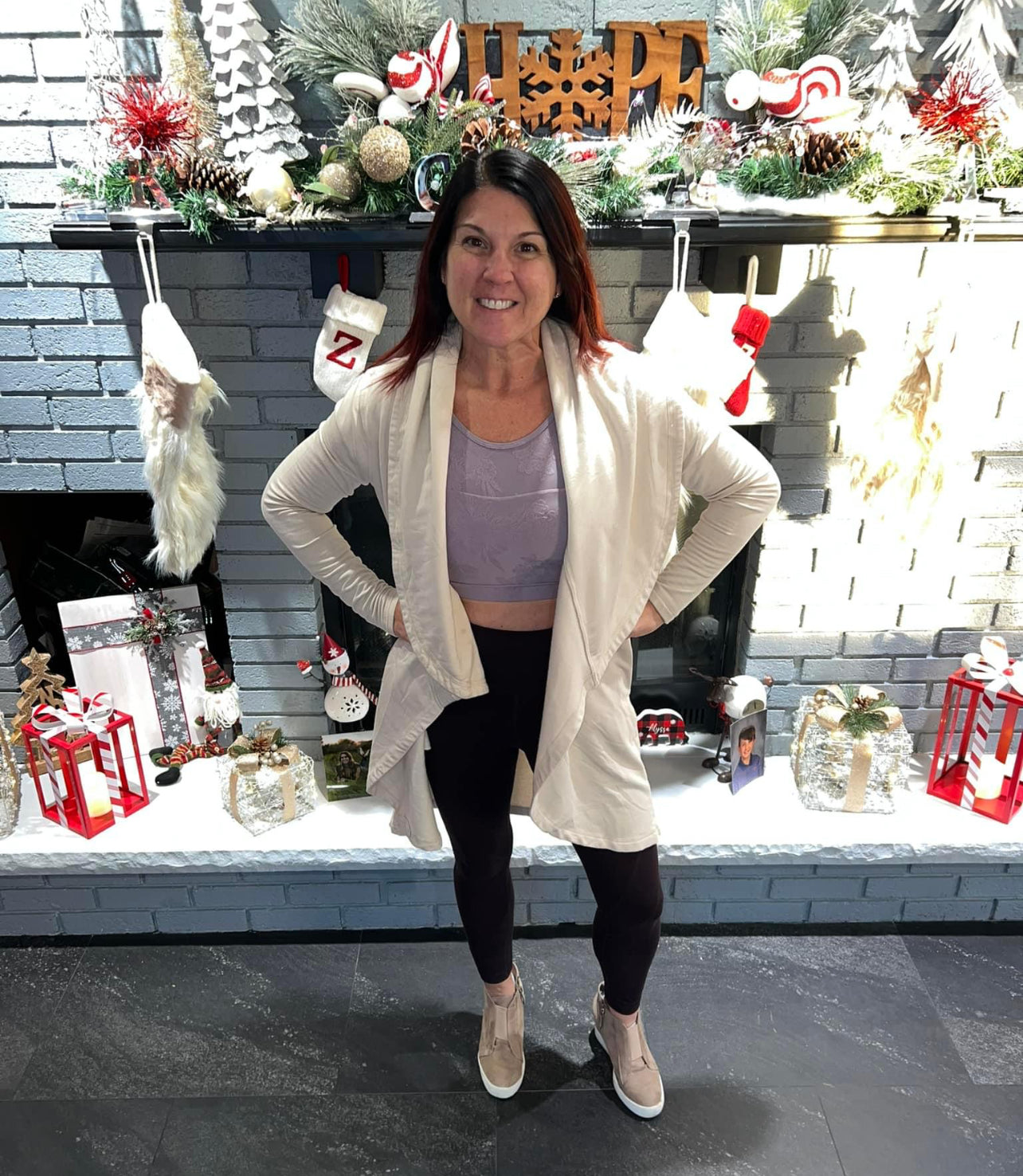 Natural Fleece Lined Flowy Cardigan