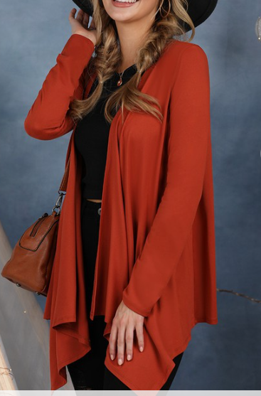 Rust Flowy Cardigan