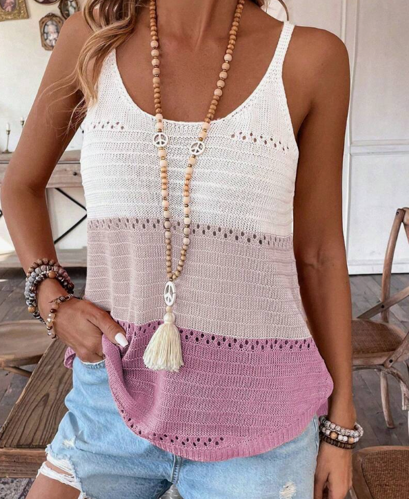 Colorblock Sweater Tank Top