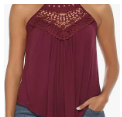 Burgundy Lace Tank Top