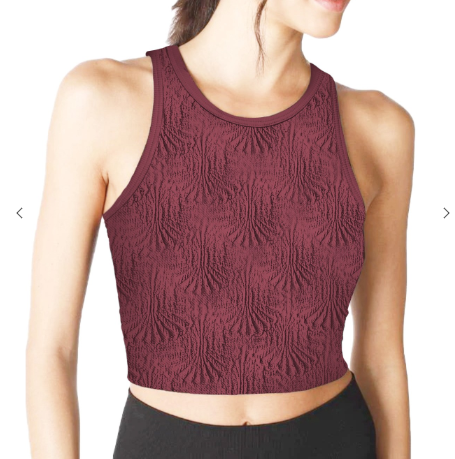 Violet Quartz Floral High Neck Crop Top