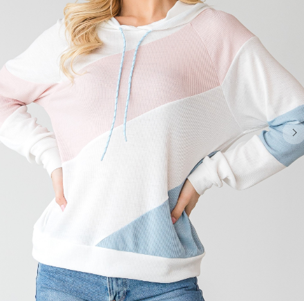 Light Multi Color Diagonal Hoodie