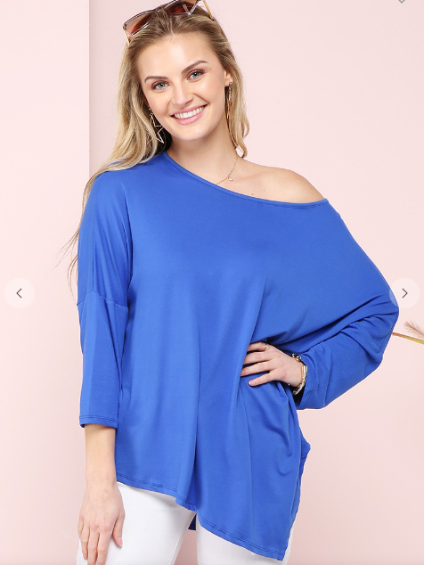 Royal Blue Asymmetrical Top