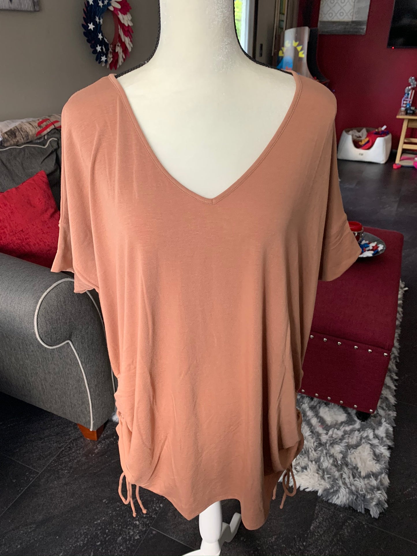 Plus EggShell V-Neck Ruched Top