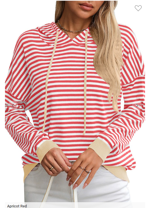 Casual Colorblock Stripe Hoodie