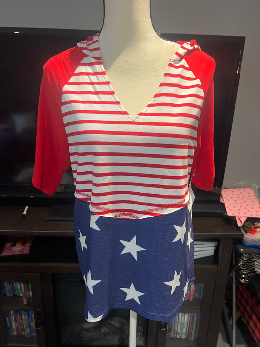 American Hooded Short Sleeve Top