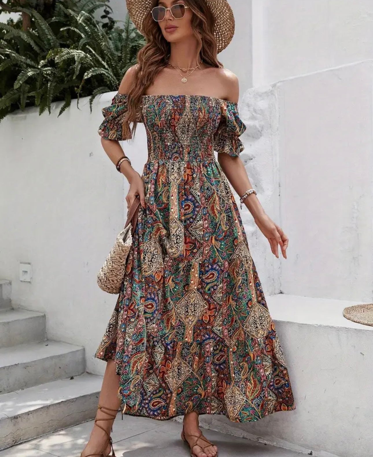 Bohemian off the shoulder dress