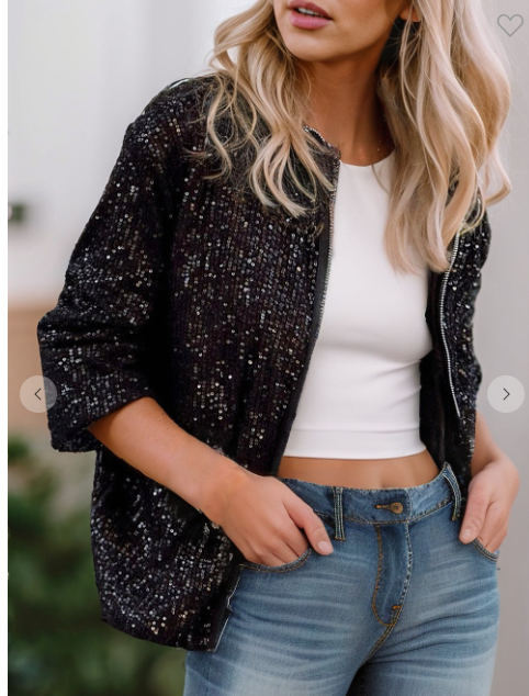 Sequin Zip Jacket