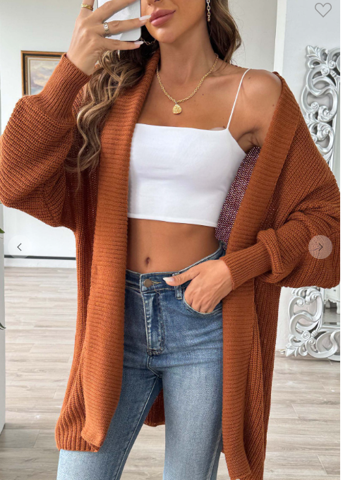 One Size loose Solid Cardigan