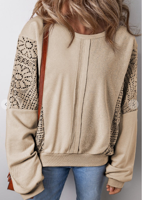 Crochet Reverse Seam Ribbed Sweatshirt