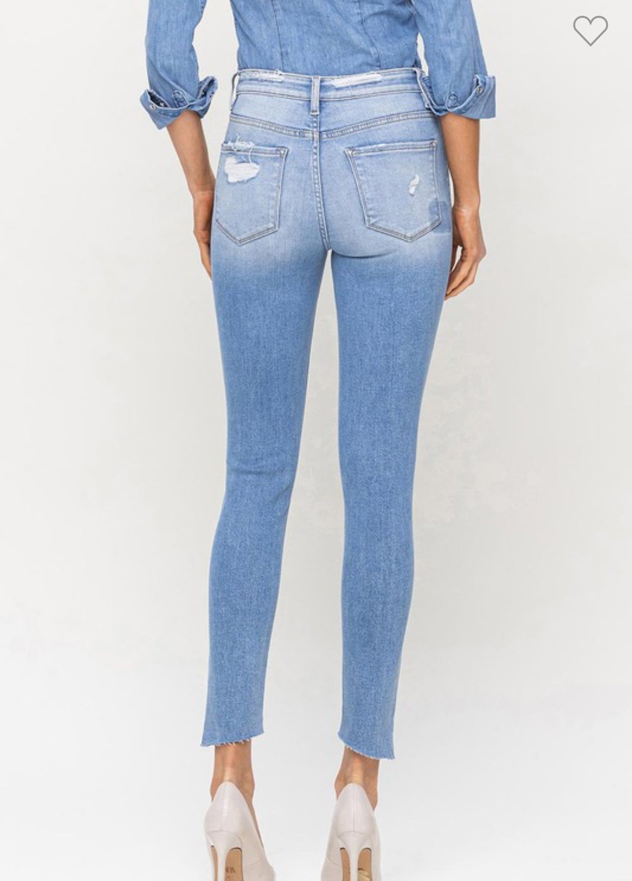 Flying Monkey High Rise Cropped Raw Skinny Jeans