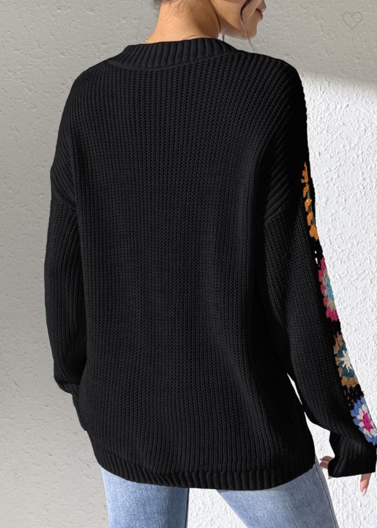 Hand Hook Flower V-neck Sweater