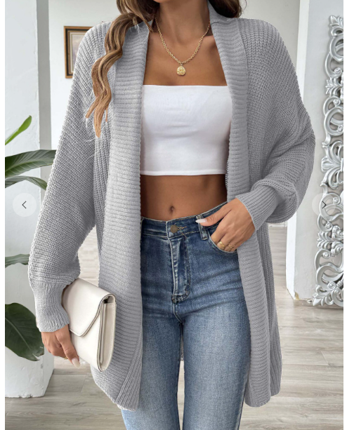 One Size loose Solid Cardigan