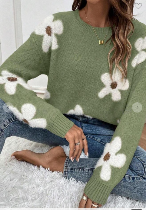 Flower Jacquard Sweater