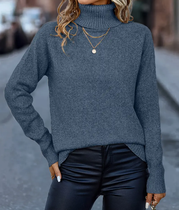 Heathered Turtleneck Sweater