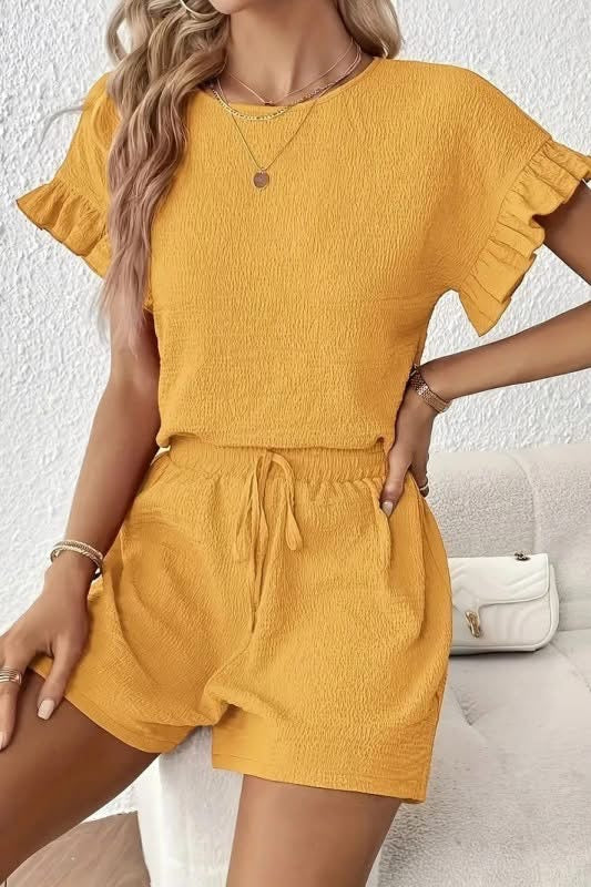 Casual Tops and Drawstring Shorts