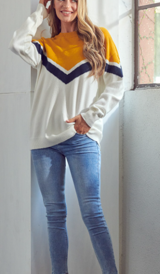 Mustard Chevron Pattern sweater