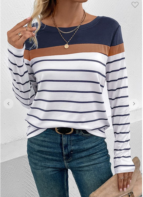 Long Sleeve Knitted Stripe Top