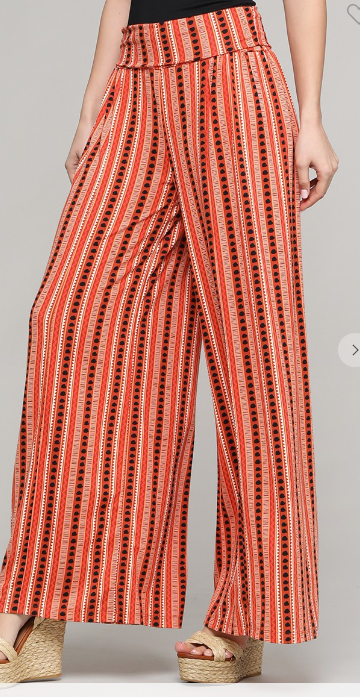 Orange Stripe Palazzo Pants