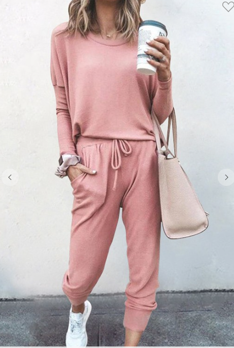 Loose Solid Color Casual Suit