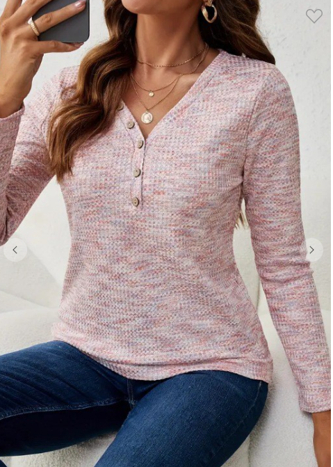 Loose Collar Long Sleeve Button Shirt