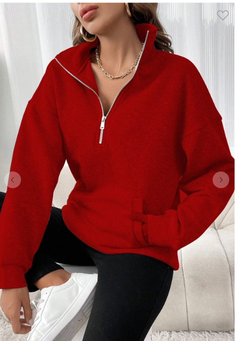 Zipper Lapel Solid Casual Hoodie