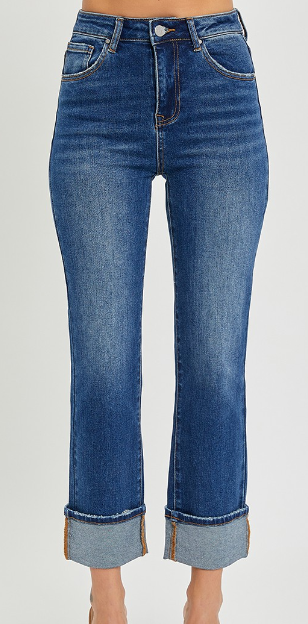 Risen High Rise Cuffed Jeans