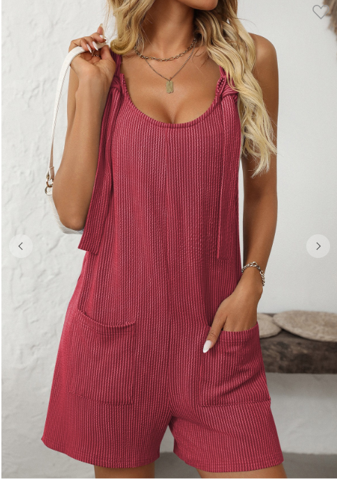 Fashion Twisted Strip Knitted Strap Romper