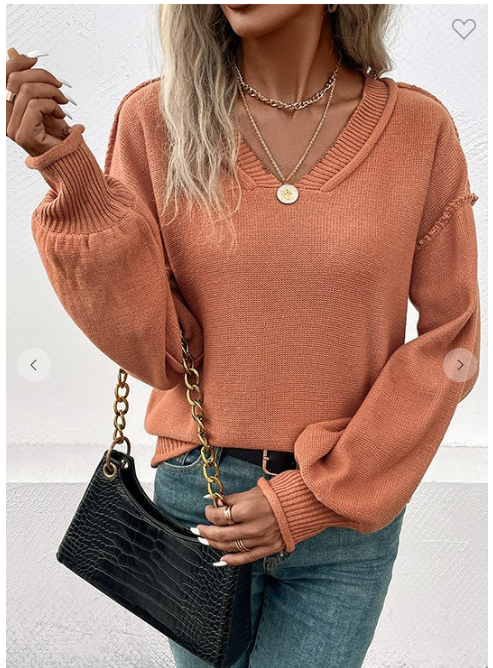 V-neck Seam Sweater