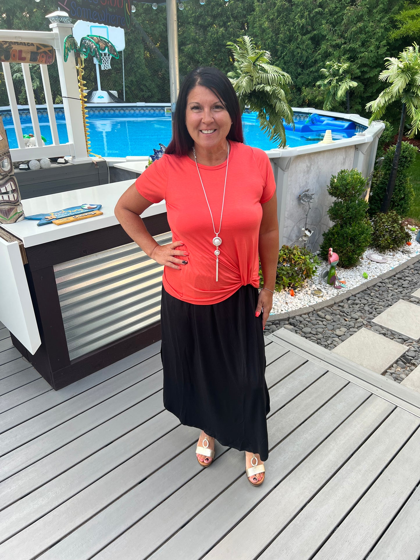 Black Maxi Skirt with side pockets