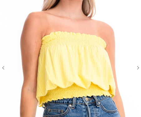 Yellow Ribbed Tube Top