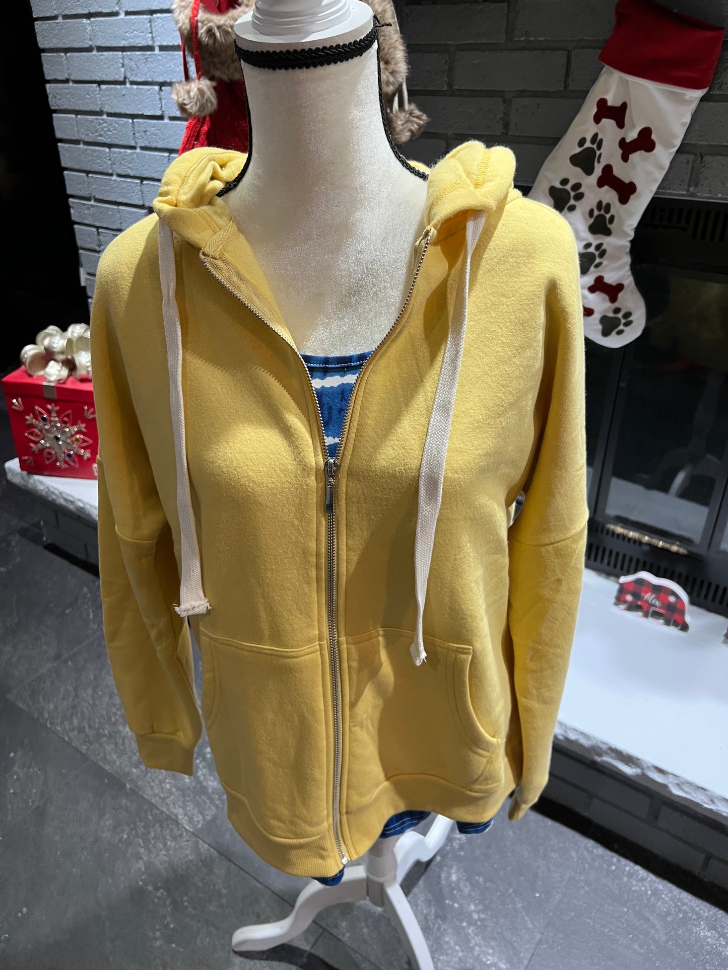 Dusty Yellow Full Zip Hoodie