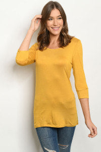 Yellow 3/4 sleeve top