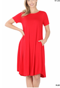 Red Short Sleeve Dress