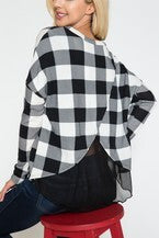 White black plaid criss cross back