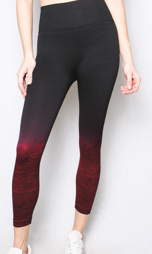 Black Red Ombre Leggings
