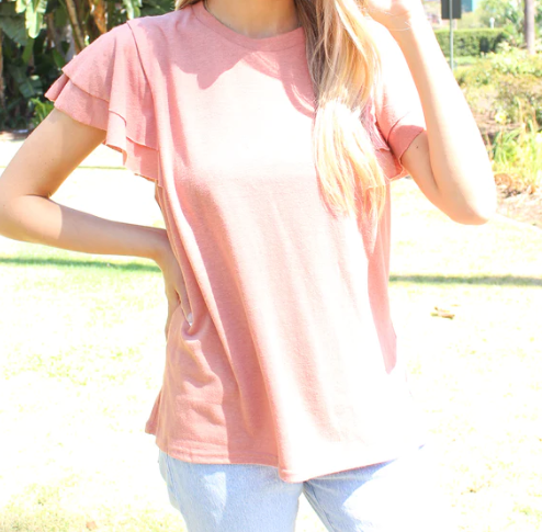 Dusty Rose Sleeve SS Top