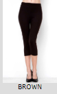 Plus Brown Yoga Waist Capri Leggings