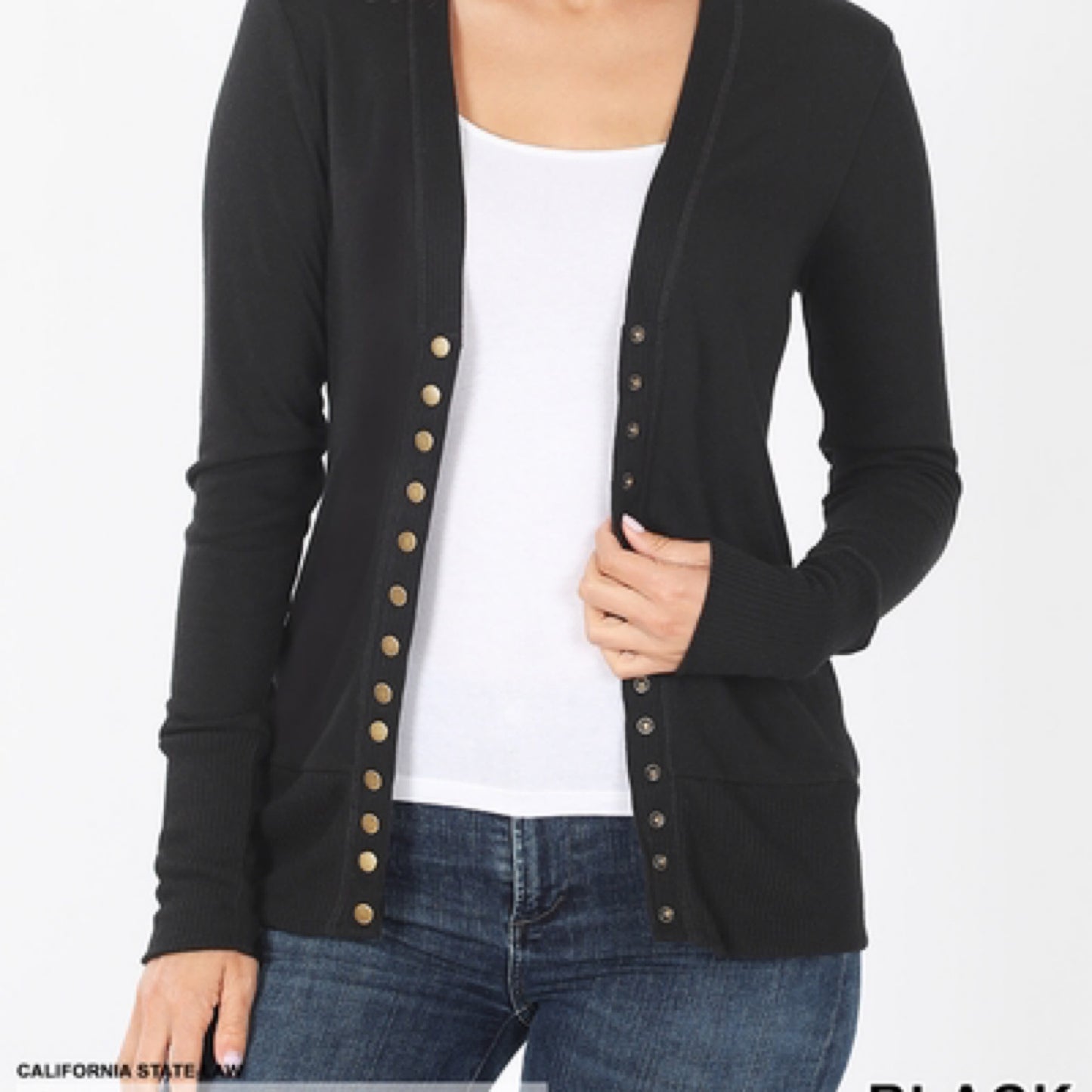 Black Button Cardigan