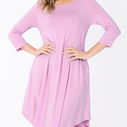 Mauve 3/4 Sleeve Dress