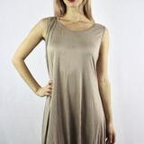Tan Sleeveless Flowy Dress